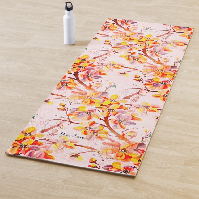 Tapis De Yoga Sakura Fleurs japonaises, Fleurs de fleurs de ceri (En situation)