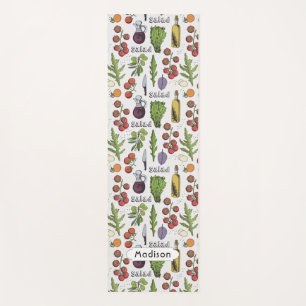 Tapis De Yoga Salade Motif nom personnalisé yoga mat