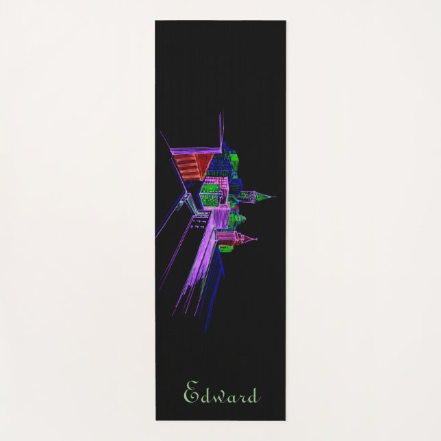 Tapis De Yoga Santé personnelle fitness noir et violet pour lui (Devant)