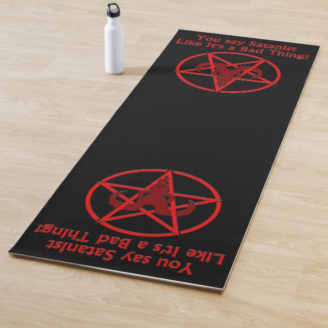 Tapis De Yoga Satanist Bad Thing Dark Humour Chèvre Pentacle (En situation)