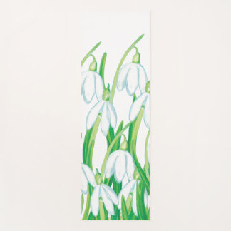 Tapis De Yoga Saute-neige de printemps blanc