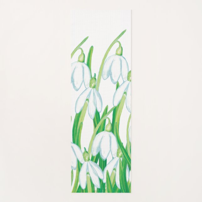 Tapis De Yoga Saute-neige de printemps blanc (Devant)