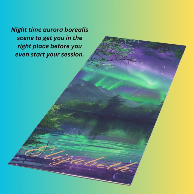 Tapis De Yoga Scène nocturne d'Aurora Borealis (Créateur téléchargé)