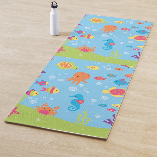 Tapis De Yoga Scène sous-marine mignonne (En situation)