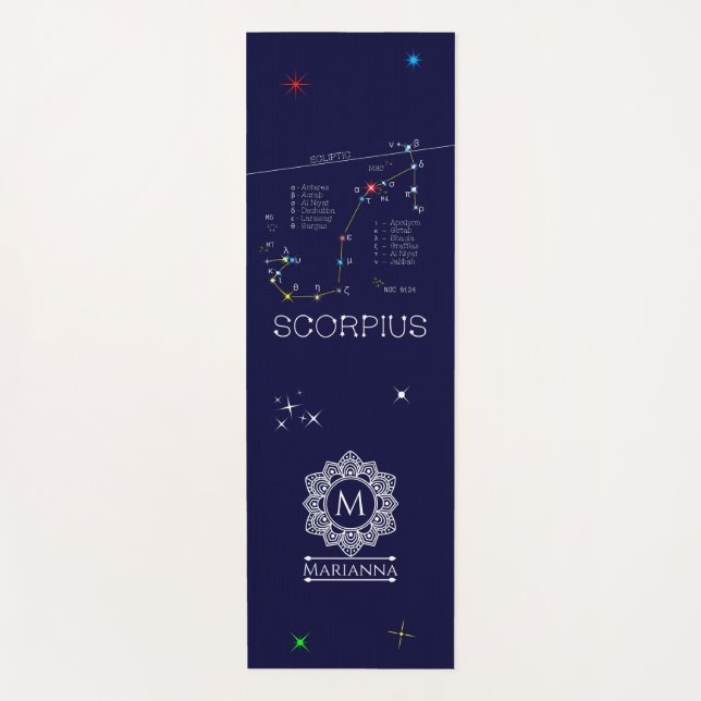 Tapis De Yoga Scorpie Constellation Zodiaque (Devant)