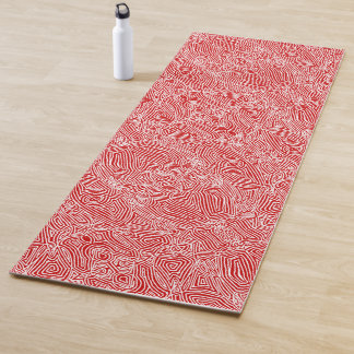 Tapis De Yoga Scribbleempreintes rouges