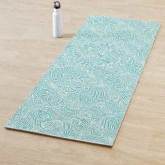 Tapis De Yoga Scribbleempreintes Turquoise