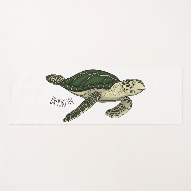Tapis De Yoga Sea turtle cartoon (Devant (Horizontal))