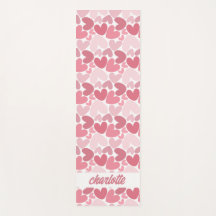 Seamless Pink Hearts Pattern Yoga Mat – Romantic