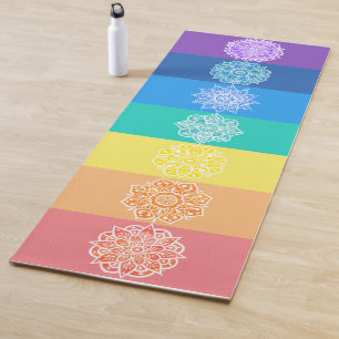 Tapis De Yoga Sept chakras arc-en-ciel
