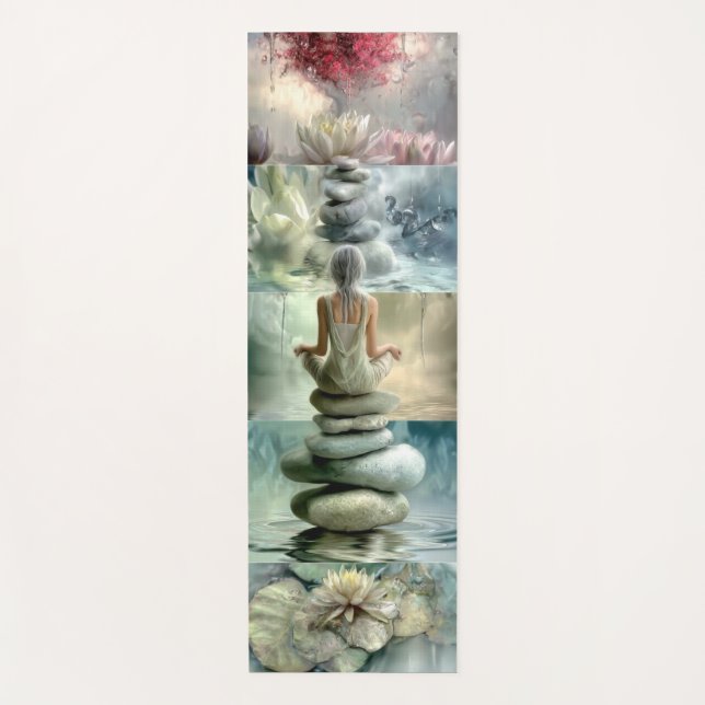 Tapis de Yoga Serene Balanced Stone et Méditation  (Devant)