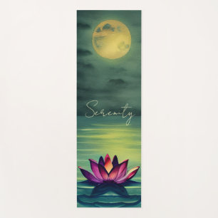 Tapis De Yoga Sérénité - Belle Fleur de Lotus et une Pleine lune