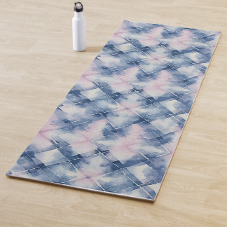 Tapis De Yoga Shibori Blue Tie Dye Japon Motif traditionnel 13