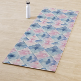 Tapis De Yoga Shibori Blue Tie Dye Japon traditionnel Motif No9