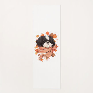 Tapis De Yoga Shih Tzu Fall Dog Automne quitte Thanksgiving Copi