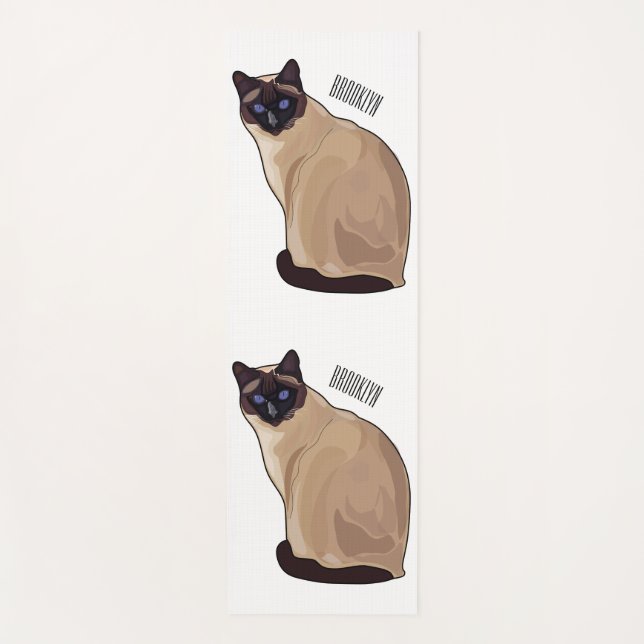 Tapis De Yoga Siamese cat cartoon (Devant)