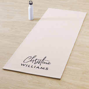 Tapis De Yoga Signature Monogramme manuscrit Script Blu rose