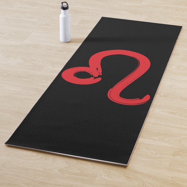 Tapis De Yoga Signe du zodiaque LEO rouge Anniversaire juillet a (En situation)