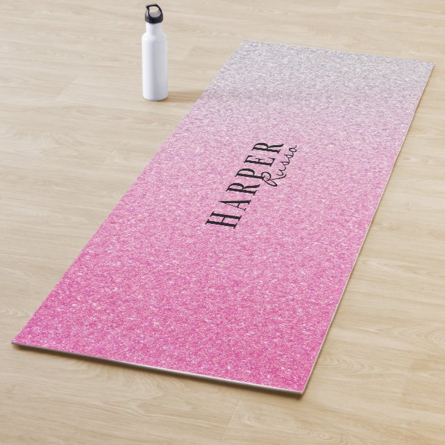Tapis De Yoga SIGNE PERSONNEL DE parties scintillant Rose (En situation)