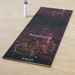 Tapis De Yoga SIGNE Zodiaque Étoile Poissons Poissons Monogramme