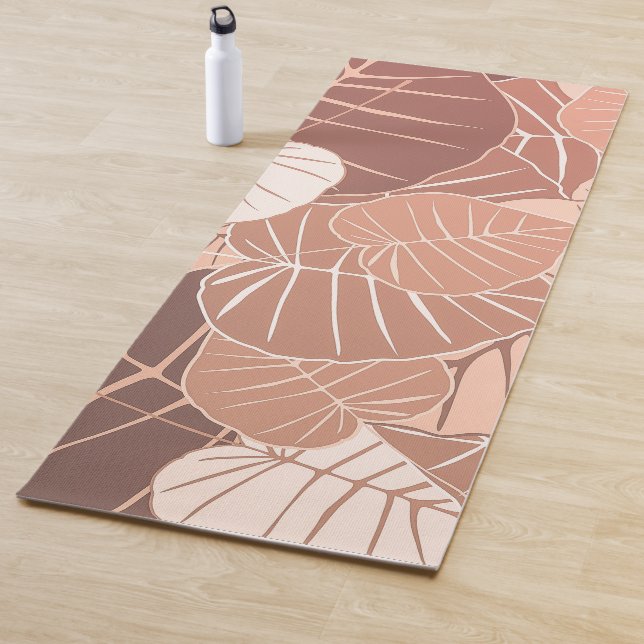 Tapis De Yoga Simple Feuillage de feuilles d'automne marron | (En situation)