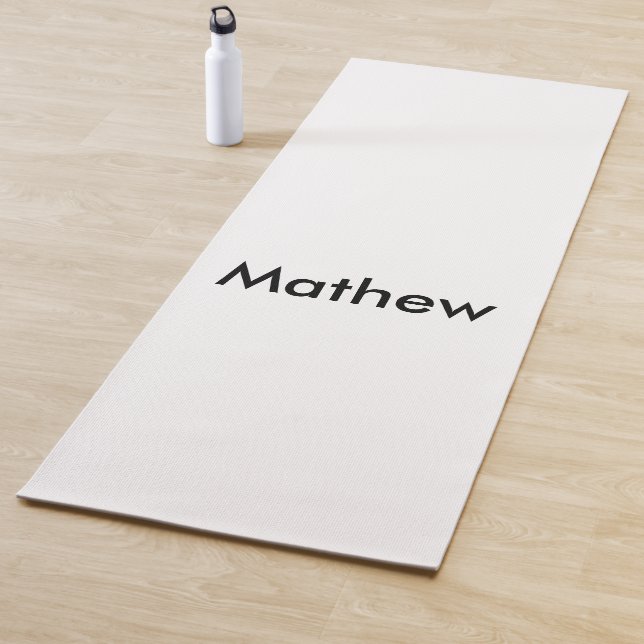 Tapis De Yoga simple lettre initiale monogramme ajouter votre no (En situation)
