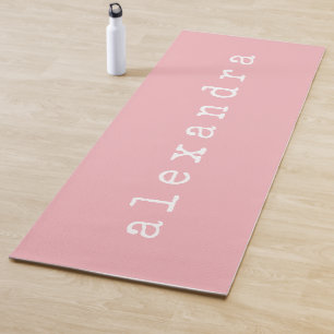 Tapis De Yoga Simple minimaliste Nom de machine à écrire rose pe