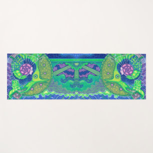 Tapis De Yoga Sirène & poisson, imaginaire sous-marin, art nauti