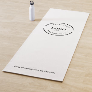 Tapis De Yoga Site Web du logo commercial blanc minimal personna