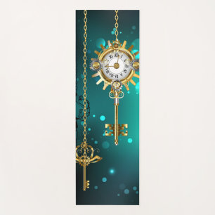 Tapis De Yoga Skeleton Keys on Green Background
