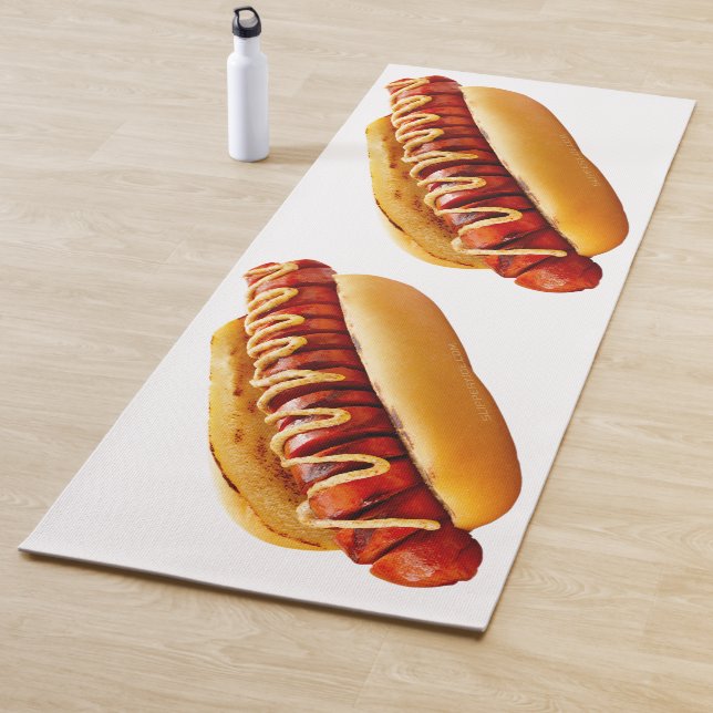 Tapis De Yoga SlipperyJoe's Hotdog mustard sliced meat bun grill (En situation)