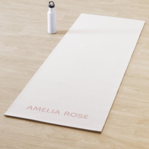 Tapis De Yoga Soft Personnalisé Soft Rose sur Blanc