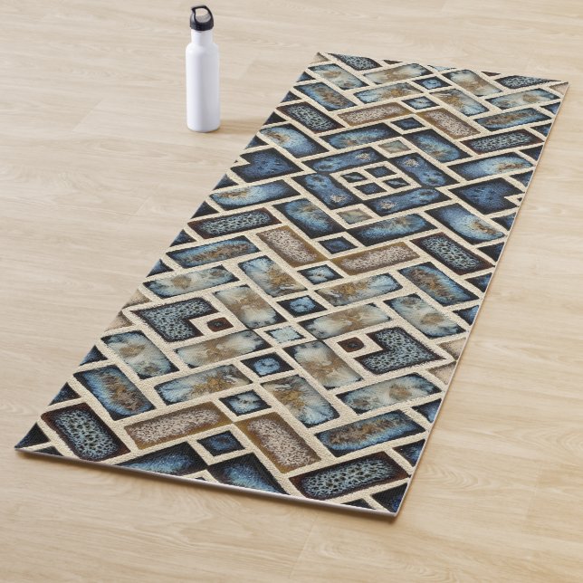 Tapis De Yoga solde bleu (En situation)