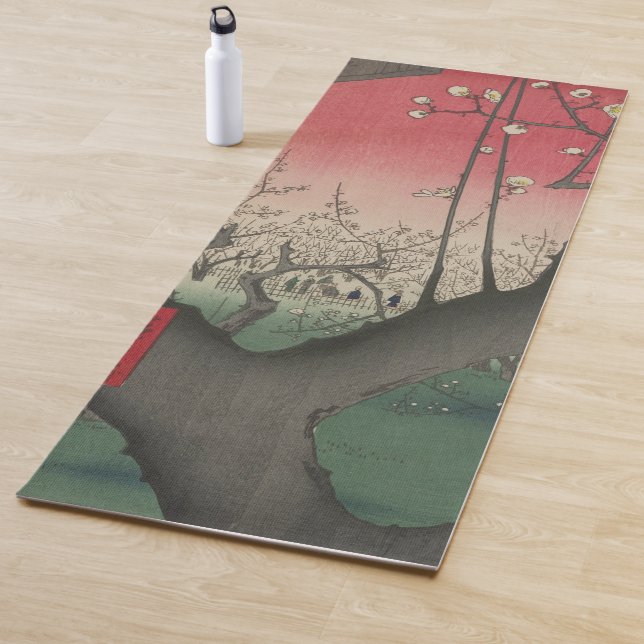 Tapis De Yoga soleil couchant japonais pruniers arbres (En situation)