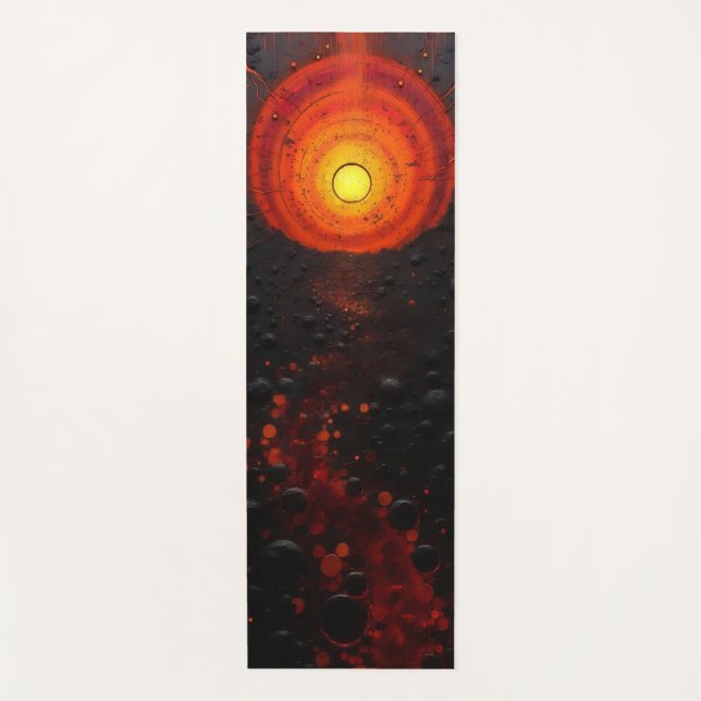 Tapis De Yoga Soleil sur les rochers noirs (Devant)