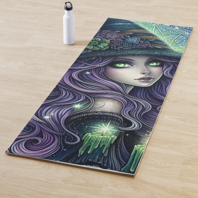 Tapis De Yoga Sorcière Céleste Mystique (En situation)