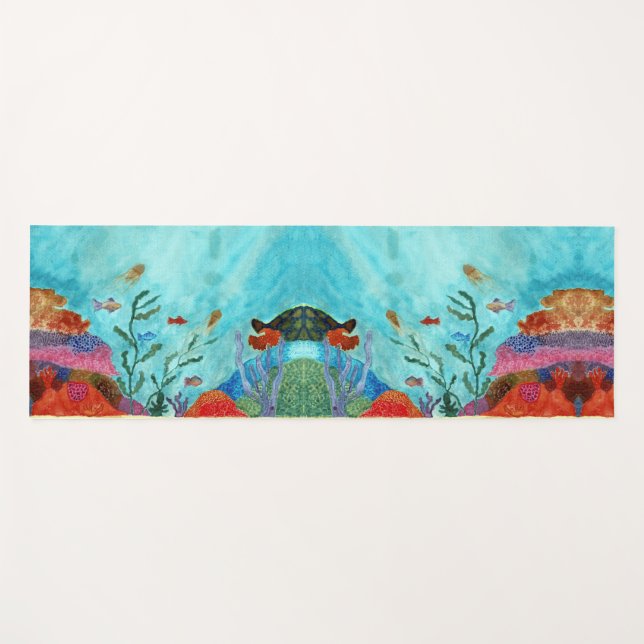 Tapis De Yoga Sous l'eau aquarelle Workout (Devant (Horizontal))