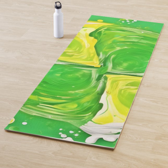 Tapis De Yoga Spiral Vert Citron (En situation)