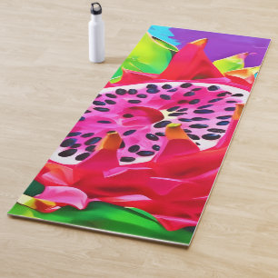 Tapis De Yoga Splendeur de fruit de dragon néon