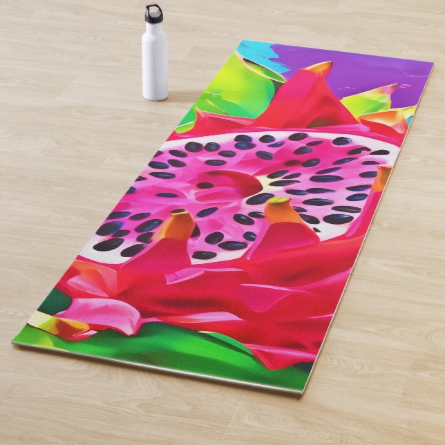 Tapis De Yoga Splendeur de fruit de dragon néon (En situation)