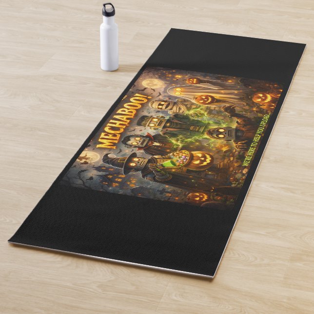 Tapis De Yoga Spooky robot Halloween yoga mat de (En situation)