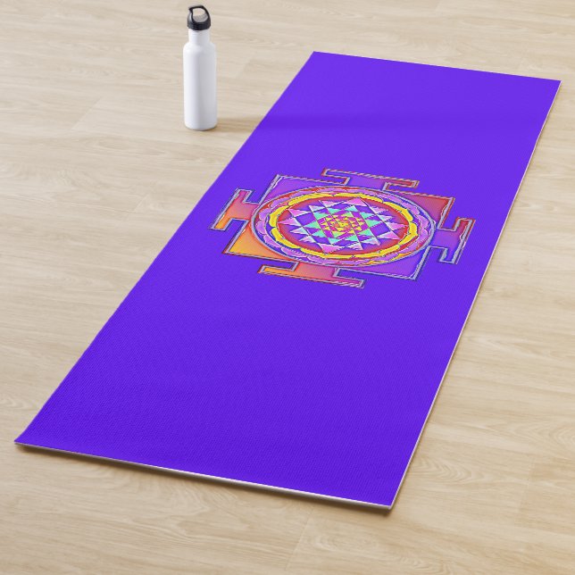 Tapis De Yoga Sri Yantra - Symbole hindouiste Design 1 (En situation)