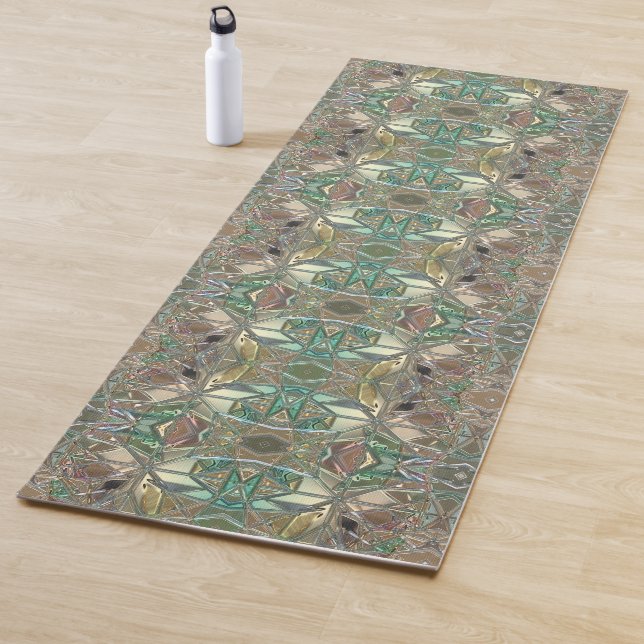 Tapis De Yoga Stained glass look colorful abstract (En situation)