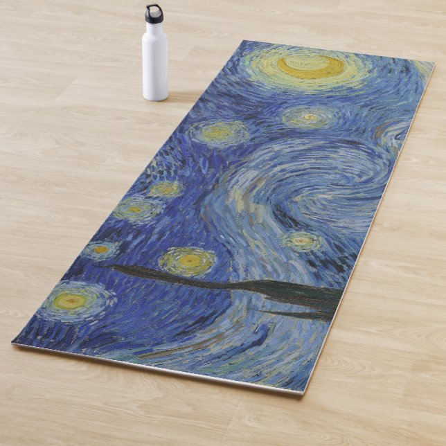 Tapis De Yoga Starry Night Yoga Mat par Van Gogh (En situation)