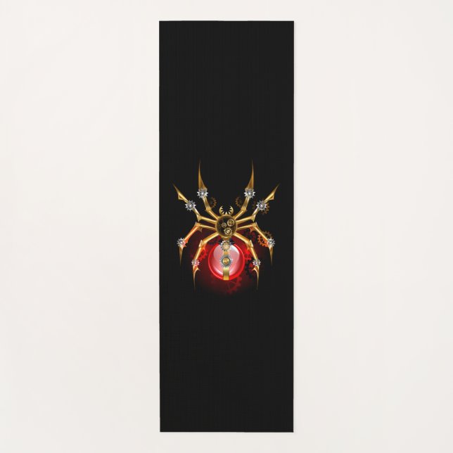 Tapis De Yoga Steampunk spider on black (Devant)