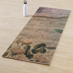 Tapis De Yoga Steampunk Torn Rose   Ephémère Vintage en détresse