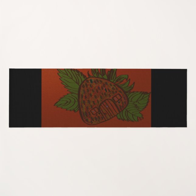 Tapis De Yoga Strawberry Home Sweet Home (Devant (Horizontal))