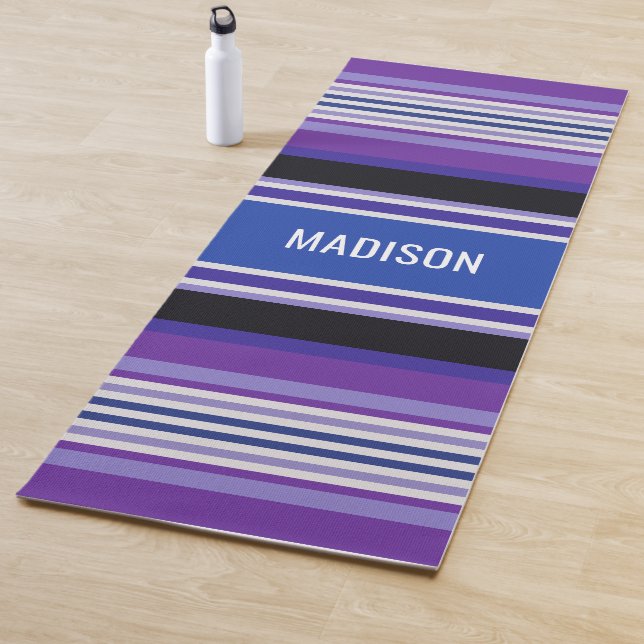 Tapis De Yoga Stripes Motif nom personnalisé yoga mat (En situation)