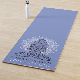 Tapis De Yoga Studio Yoga Lotus Pose Bleu