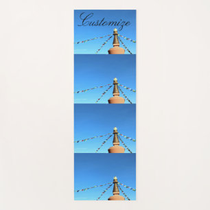 Tapis De Yoga stupa bouddhique avec drapeaux de prière Thunder_C